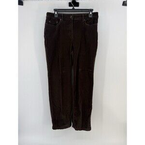 Croft & Barrow Straight Leg Mid Rise Fine Corduroy Pants Chocolate Brown 10 Reg
